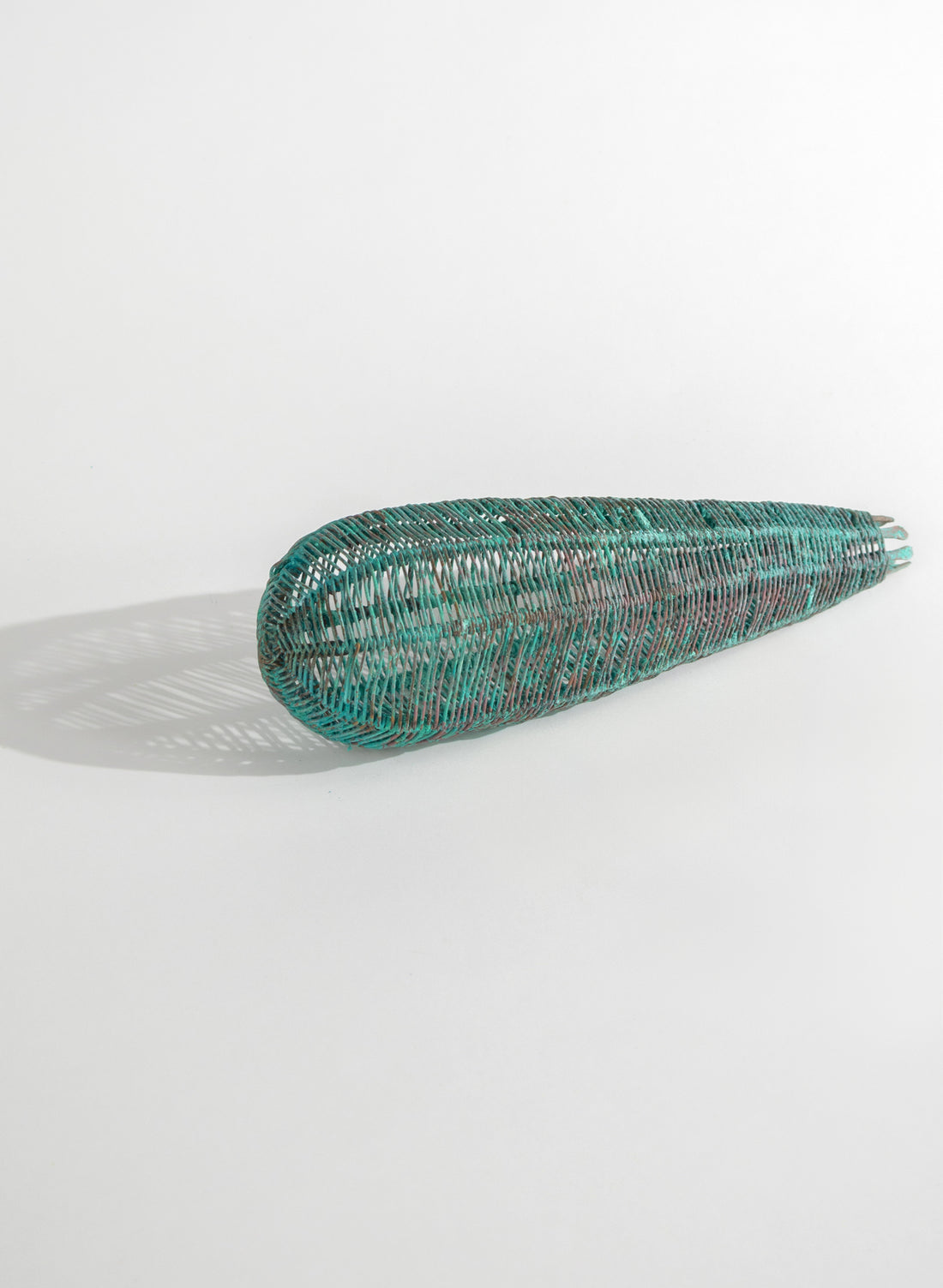 Small Blue Patina Pod Sculpture