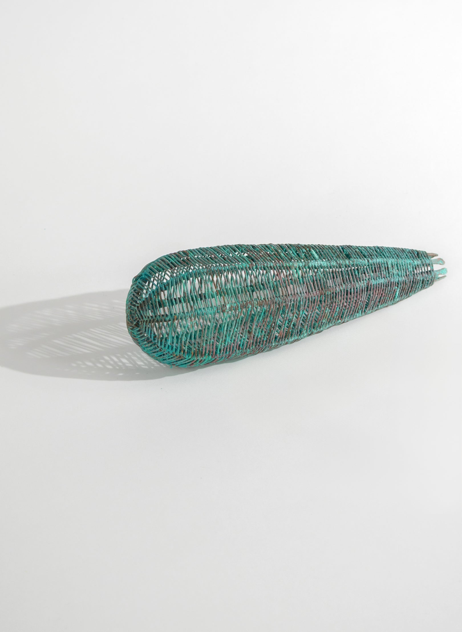 Small Blue Patina Pod Sculpture