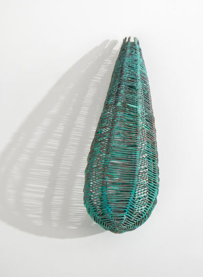 Small Blue Patina Pod Sculpture