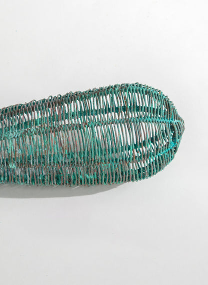 Small Blue Patina Pod Sculpture