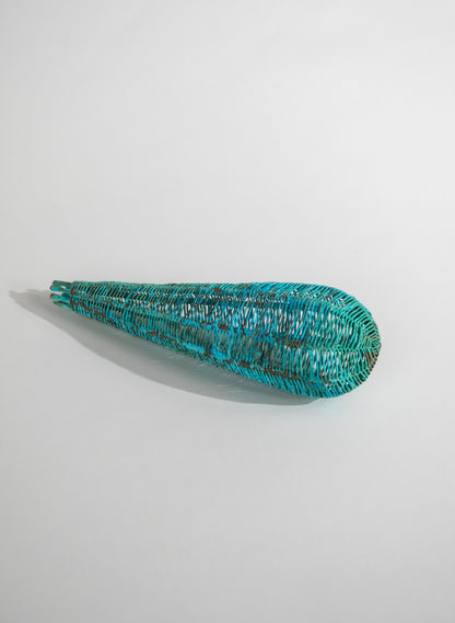 Small Blue Patina Pod Sculpture
