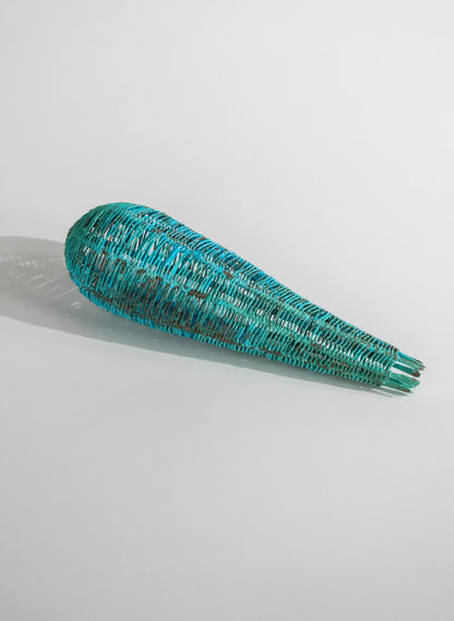 Small Blue Patina Pod Sculpture