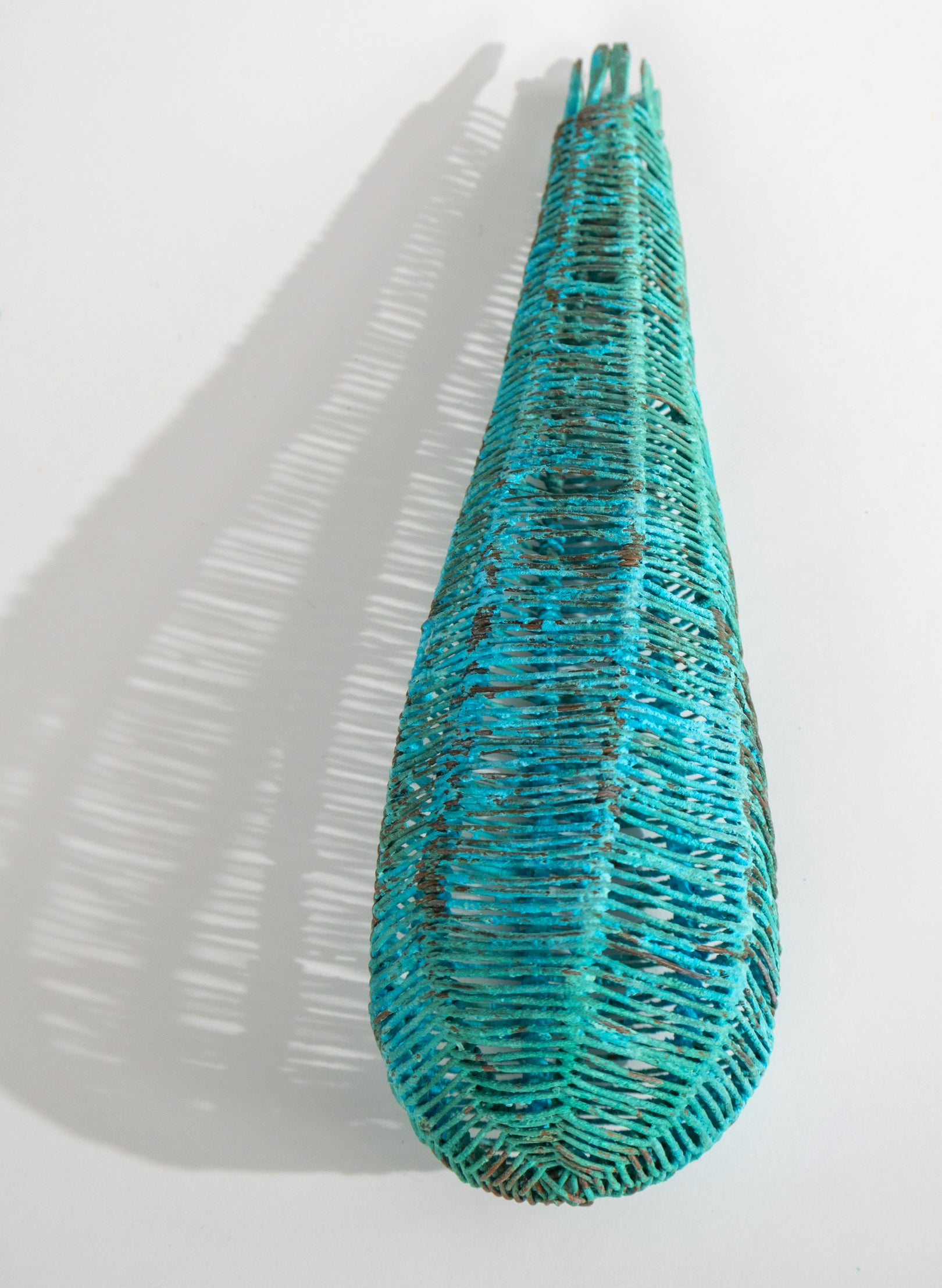Small Blue Patina Pod Sculpture