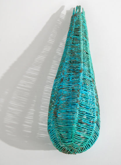 Small Blue Patina Pod Sculpture