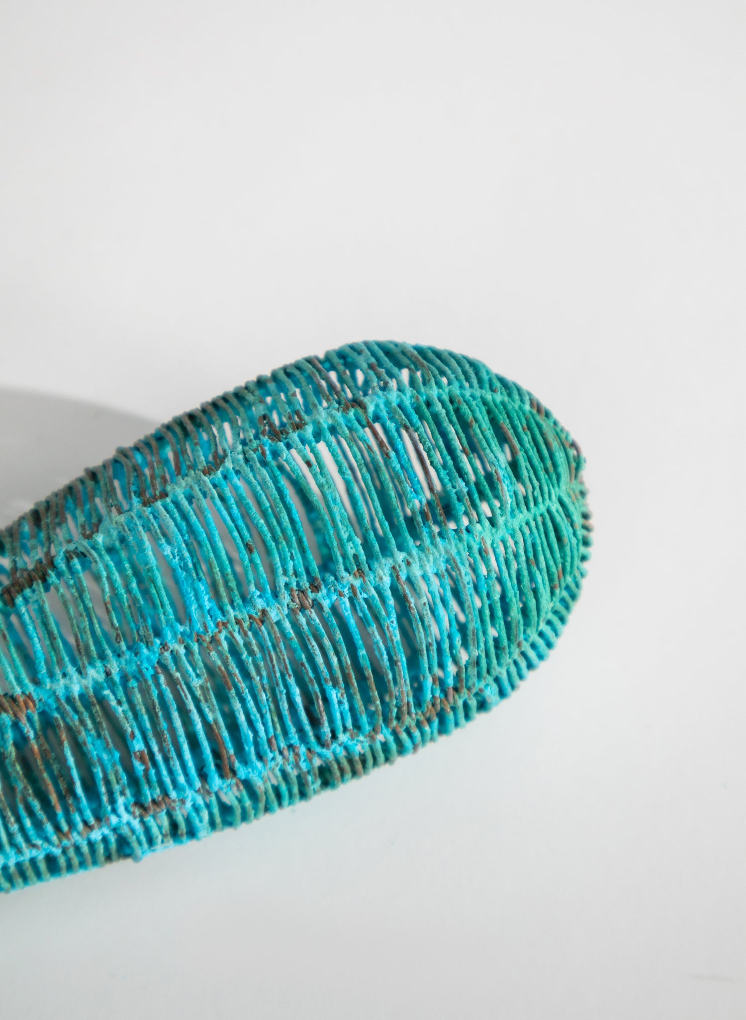 Small Blue Patina Pod Sculpture
