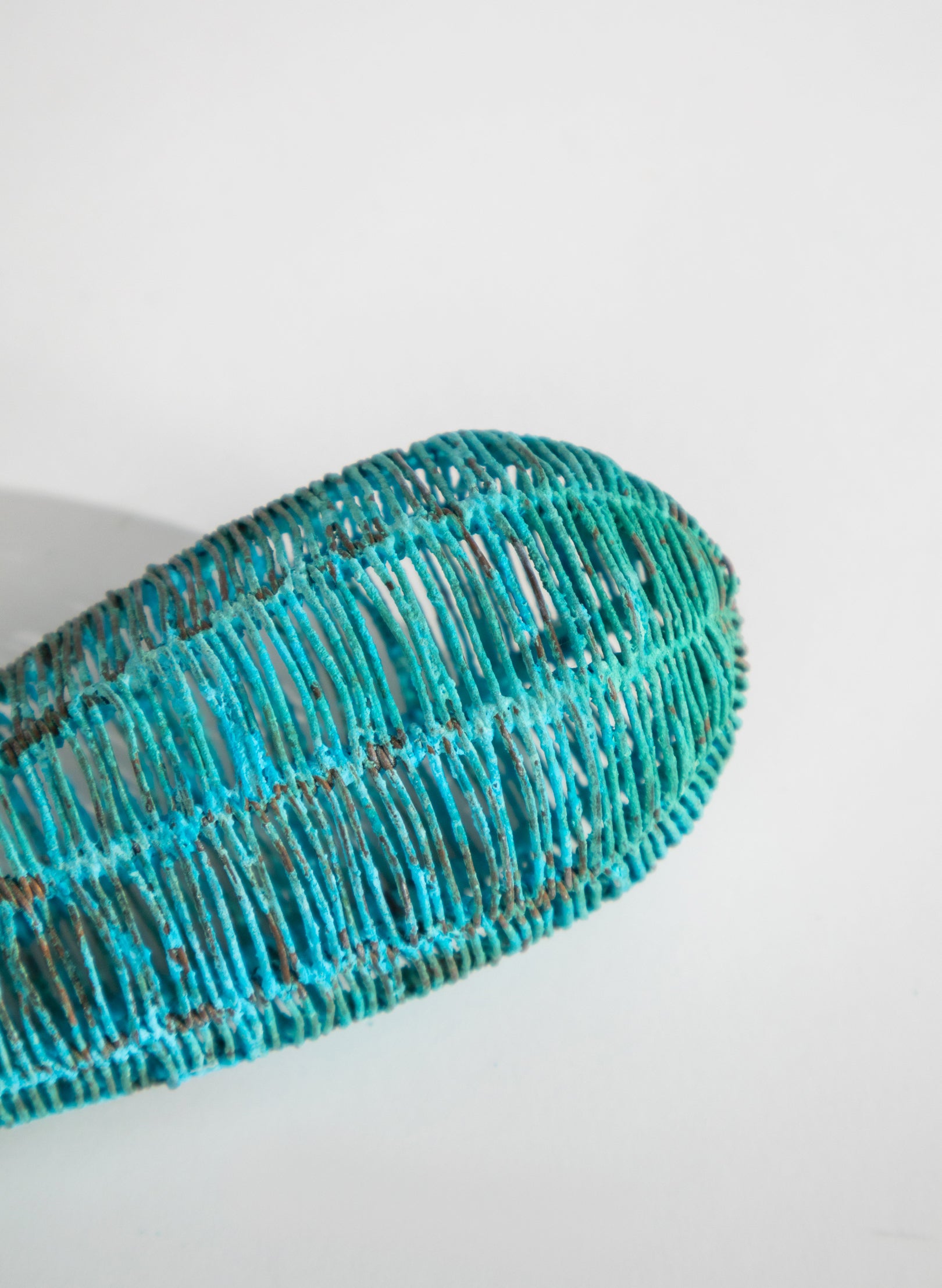 Small Blue Patina Pod Sculpture