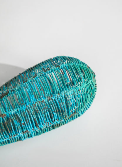 Small Blue Patina Pod Sculpture
