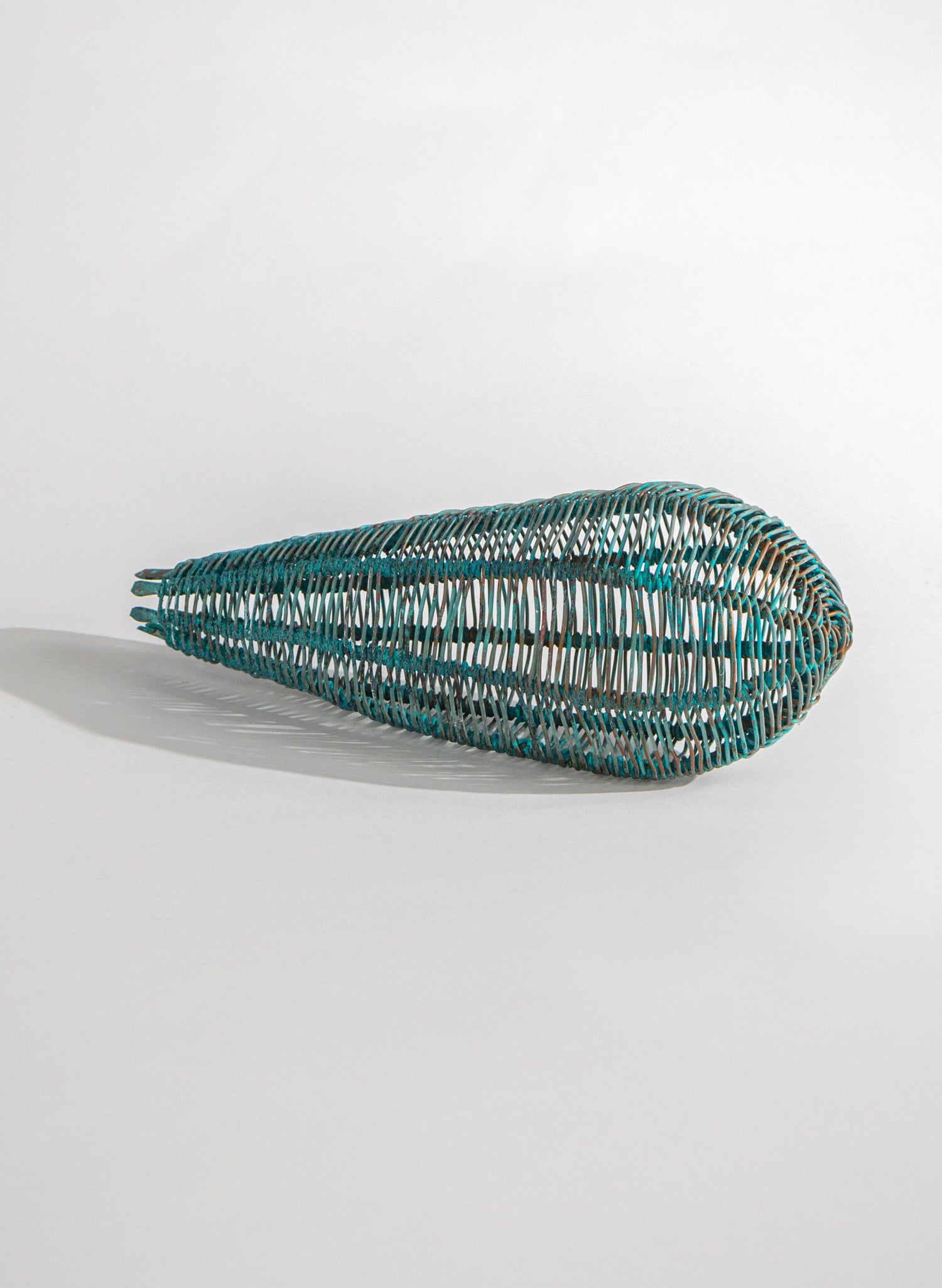 Small Blue Patina Pod Sculpture
