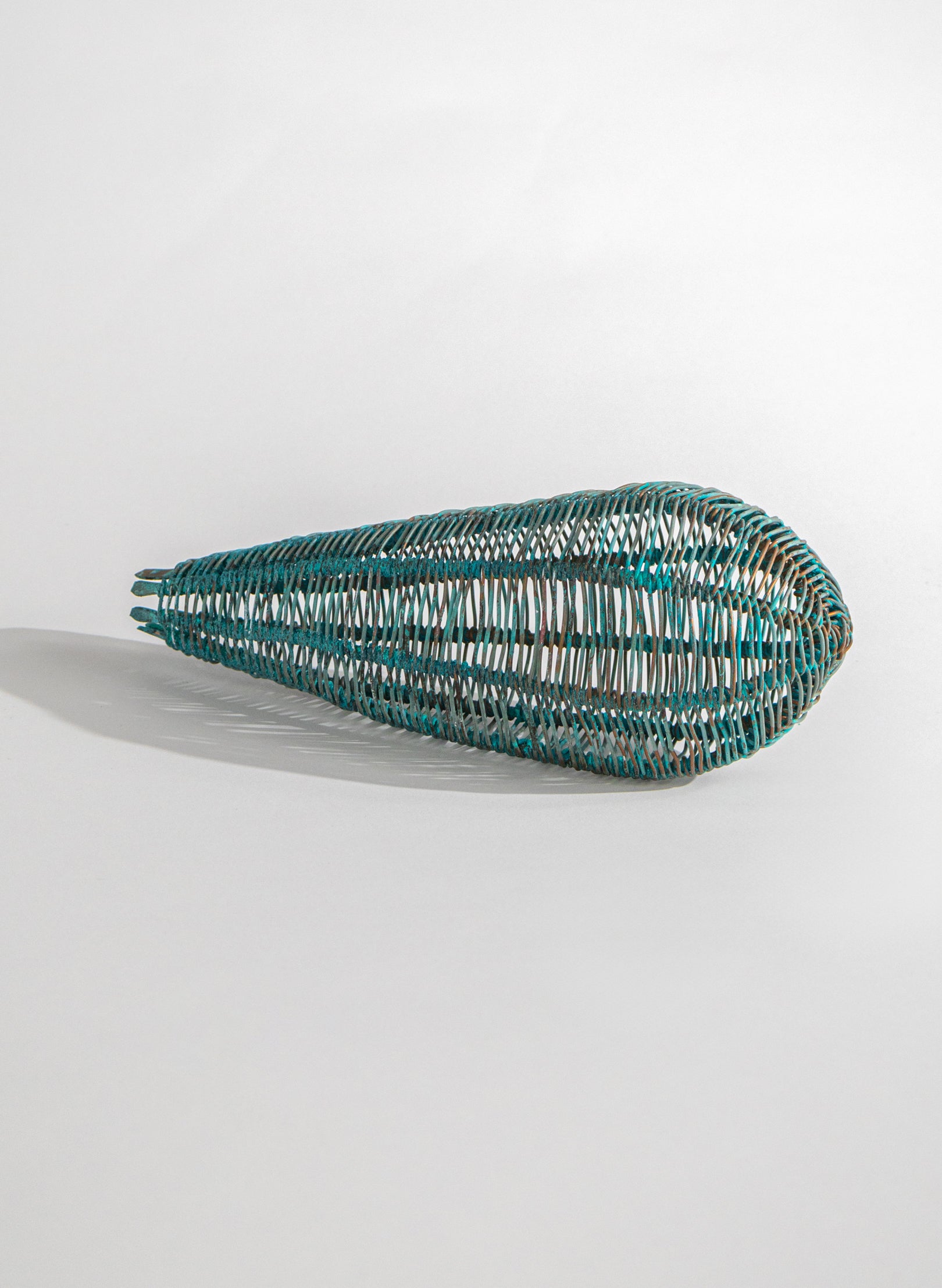 Small Blue Patina Pod Sculpture