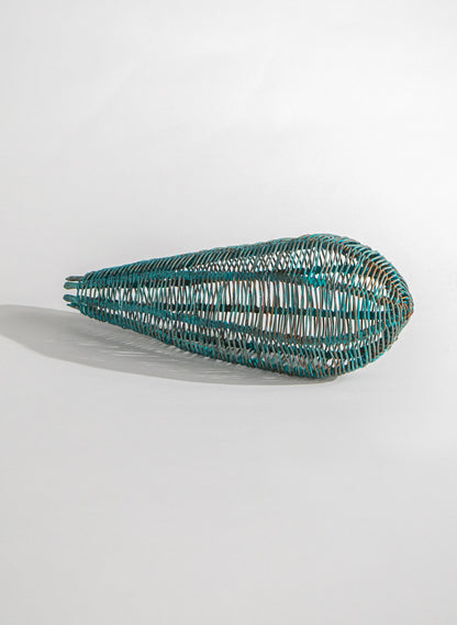 Small Blue Patina Pod Sculpture