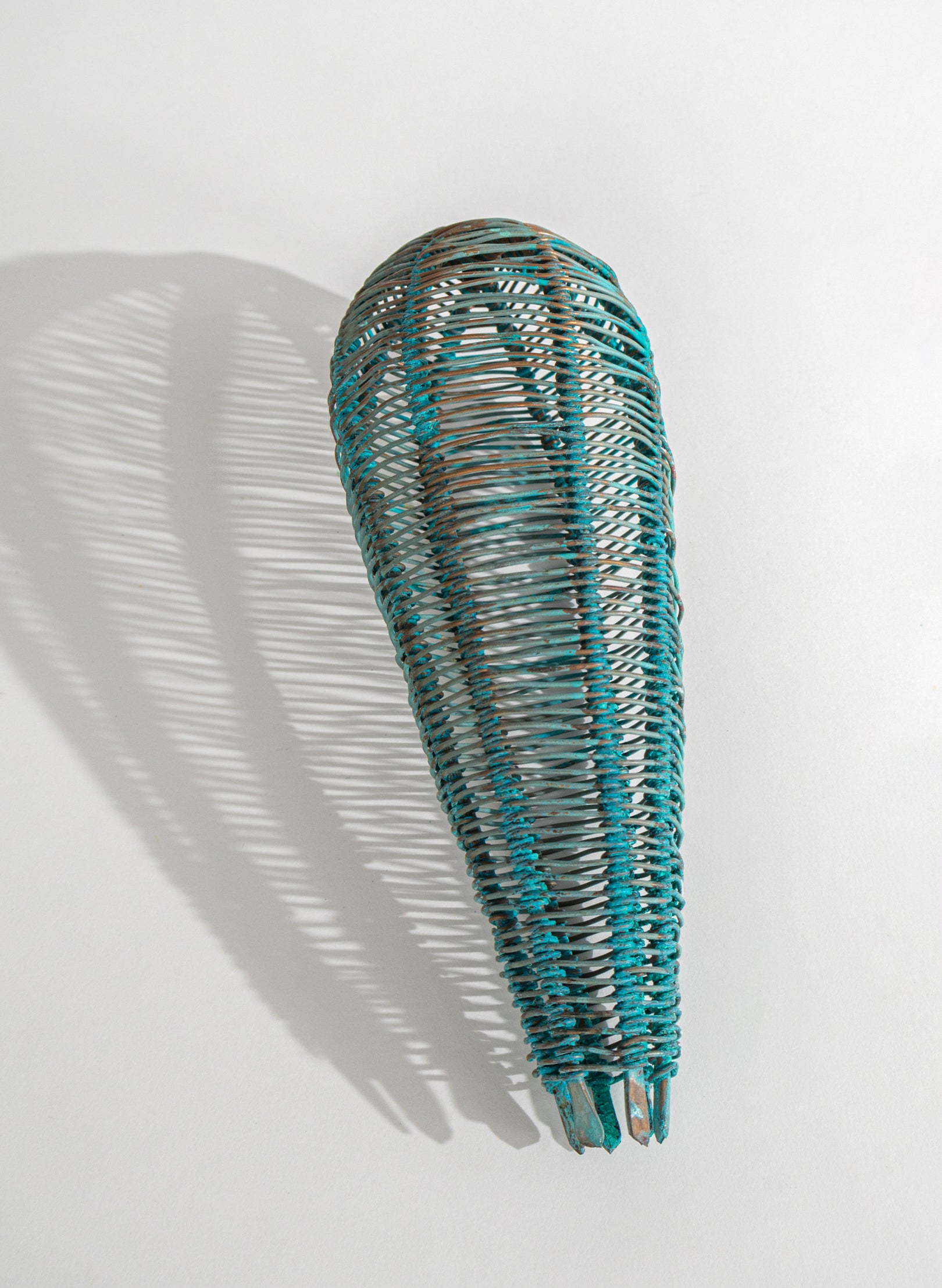 Small Blue Patina Pod Sculpture