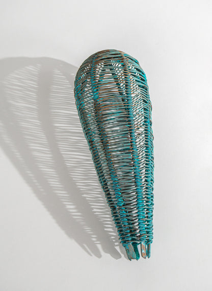 Small Blue Patina Pod Sculpture