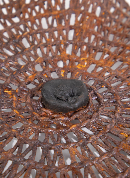 Woven Reed, Iron Pigment and Ceramic Tide Catcher