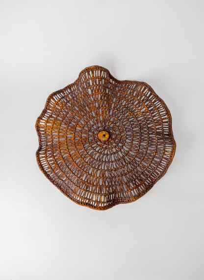 Woven Reed, Iron Pigment and Ceramic Tide Catcher