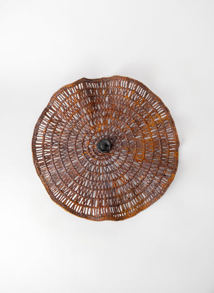 Woven Reed, Iron Pigment and Ceramic Tide Catcher