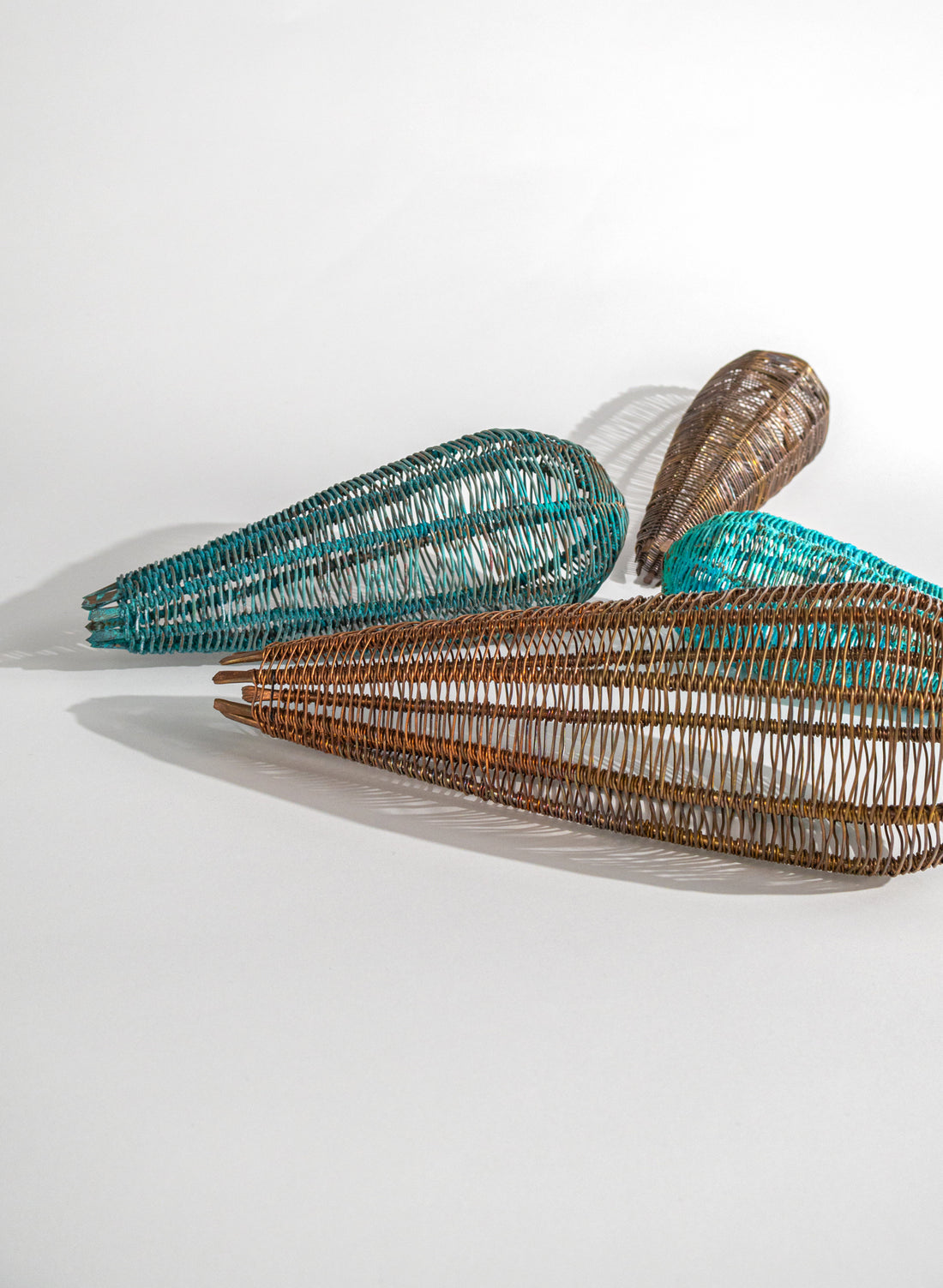 Large Blue Patina Pod Sculpture