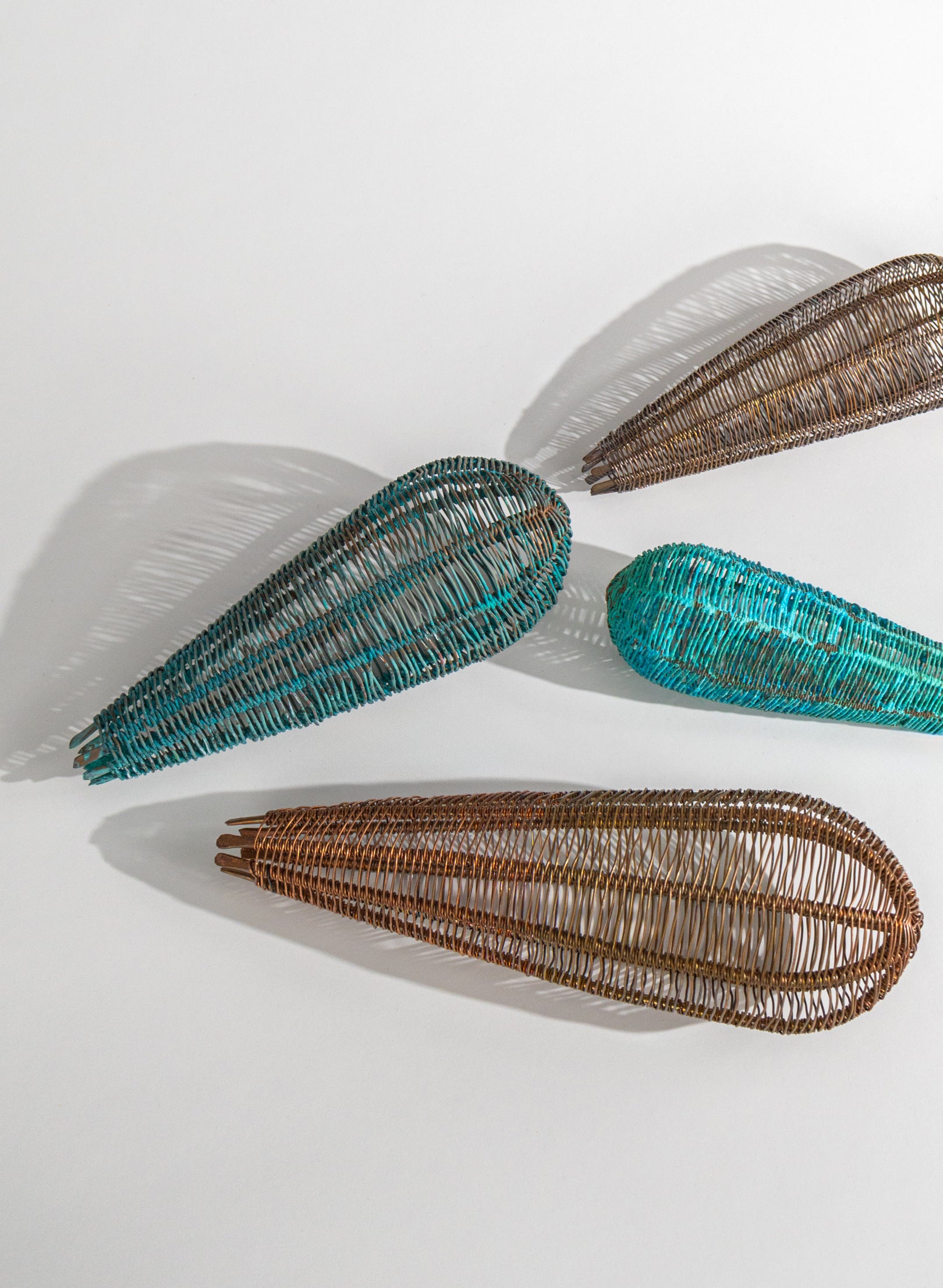 Small Blue Patina Pod Sculpture