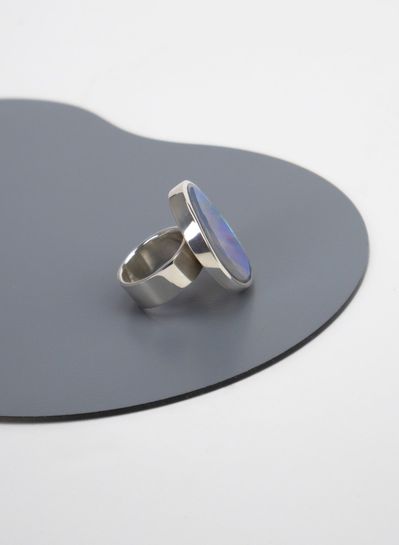 Disc Ring -  Sterling Silver &amp; Paua