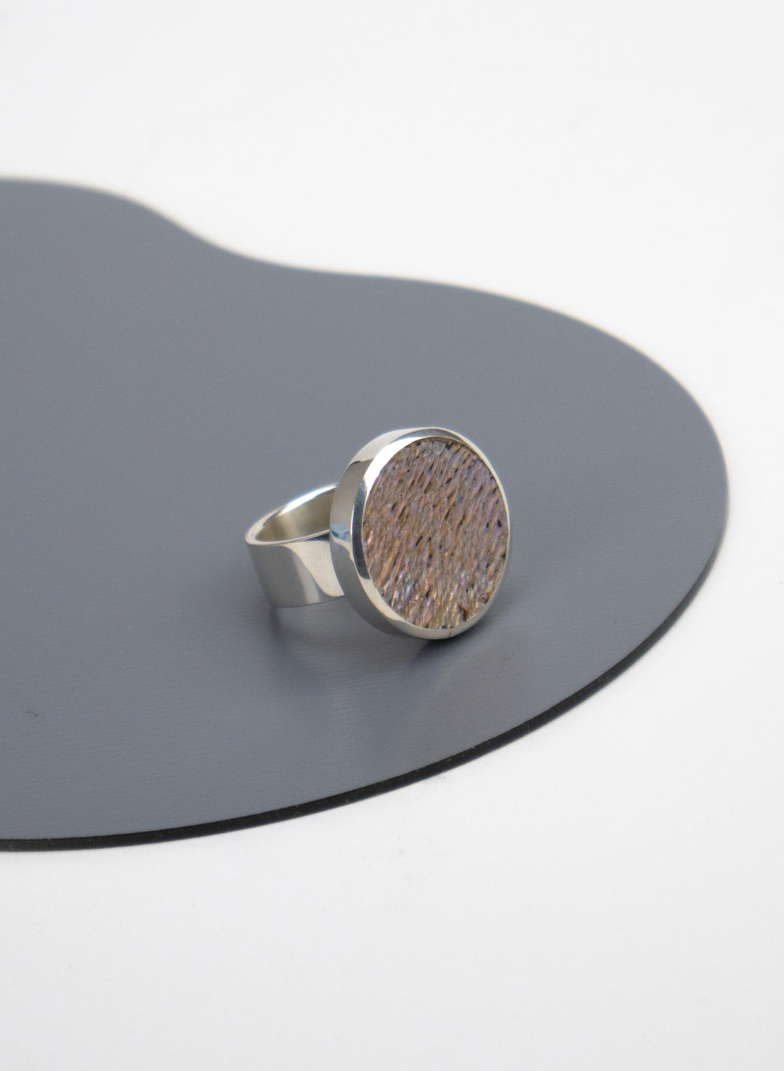 Disc Ring -  Sterling Silver &amp; Paua
