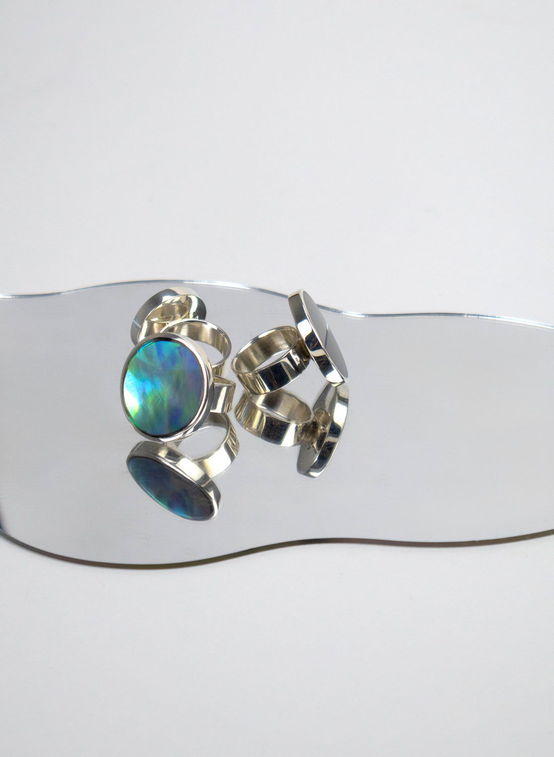 Disc Ring -  Sterling Silver &amp; Paua