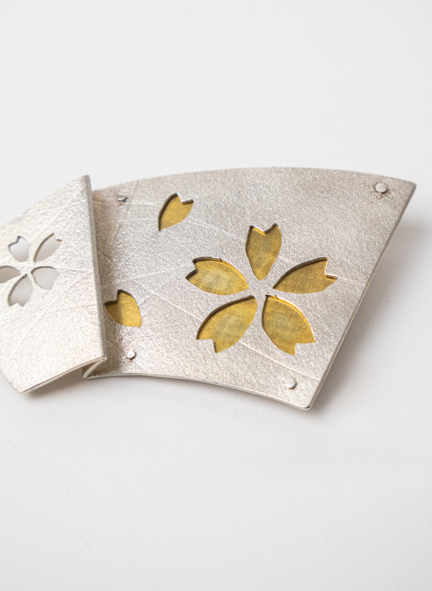 Origami Sakura (Cherry Blossom) Fan Brooch