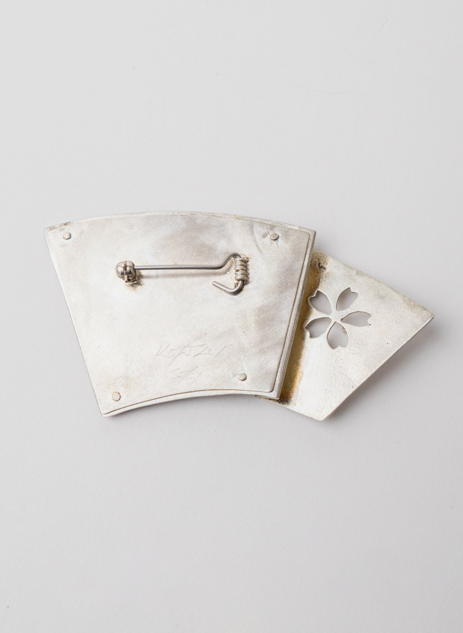 Origami Sakura (Cherry Blossom) Fan Brooch