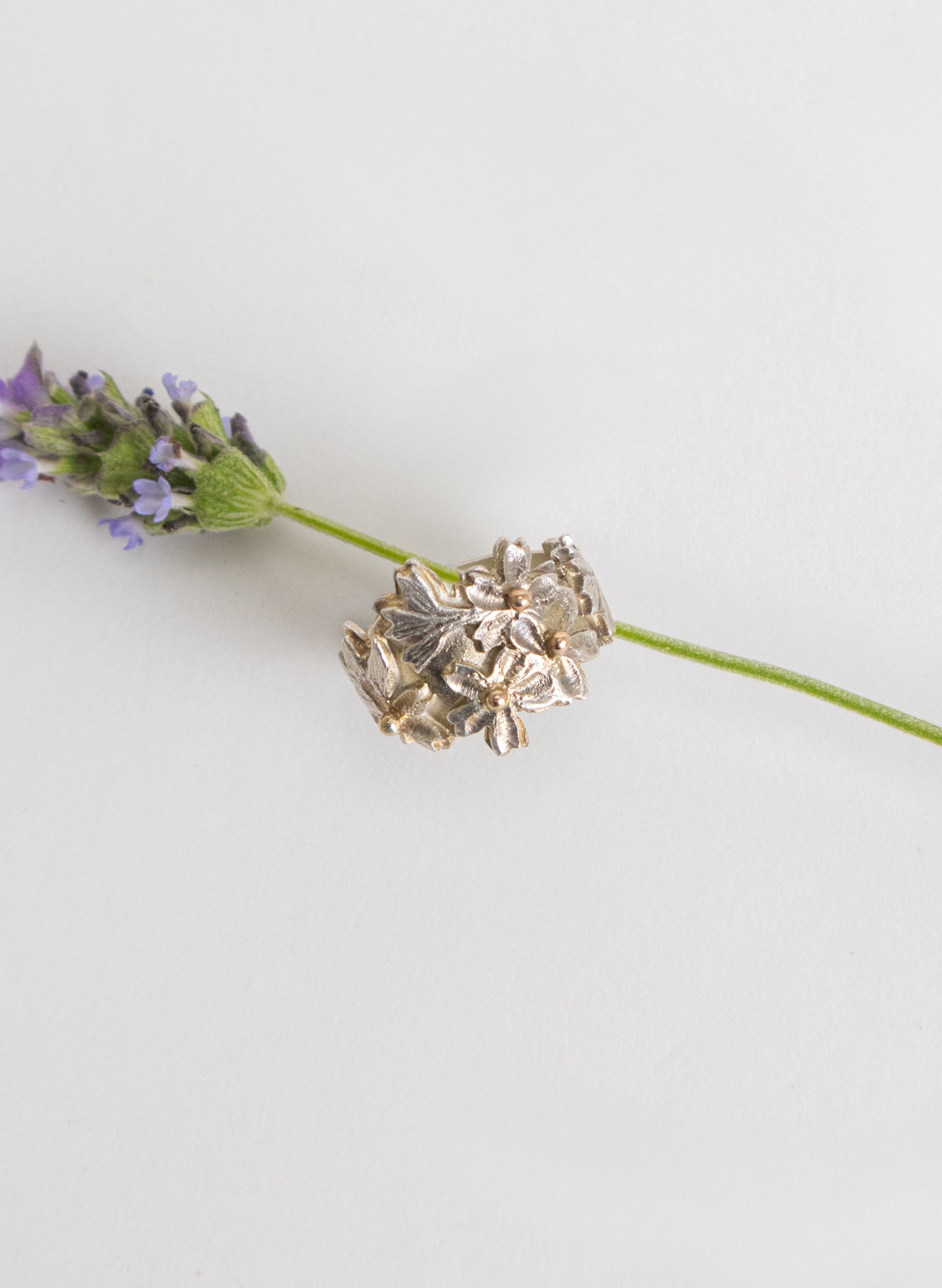 Carved Cherry Blossom Ring