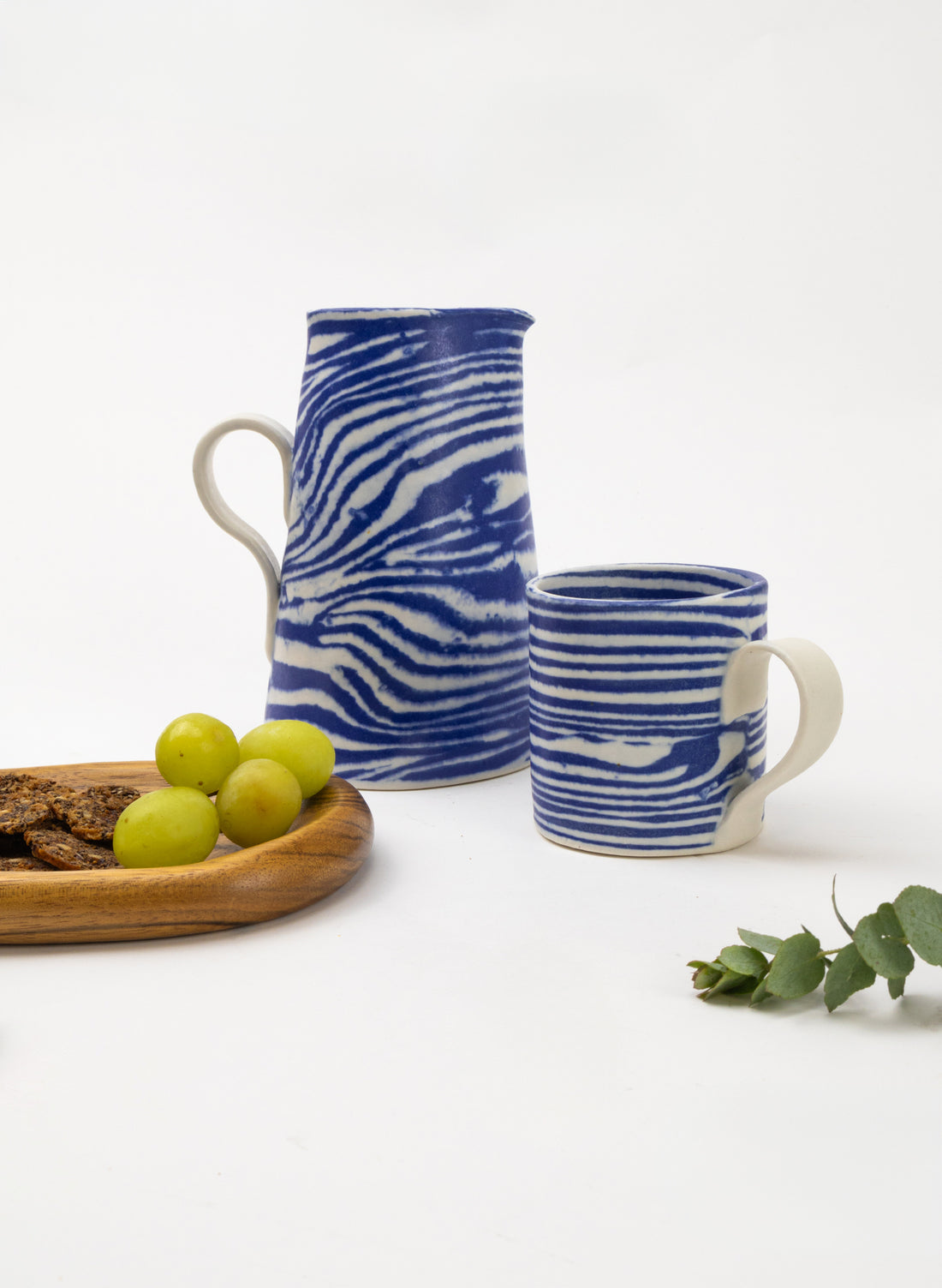 Nerikomi Large Jug - Dark Blue