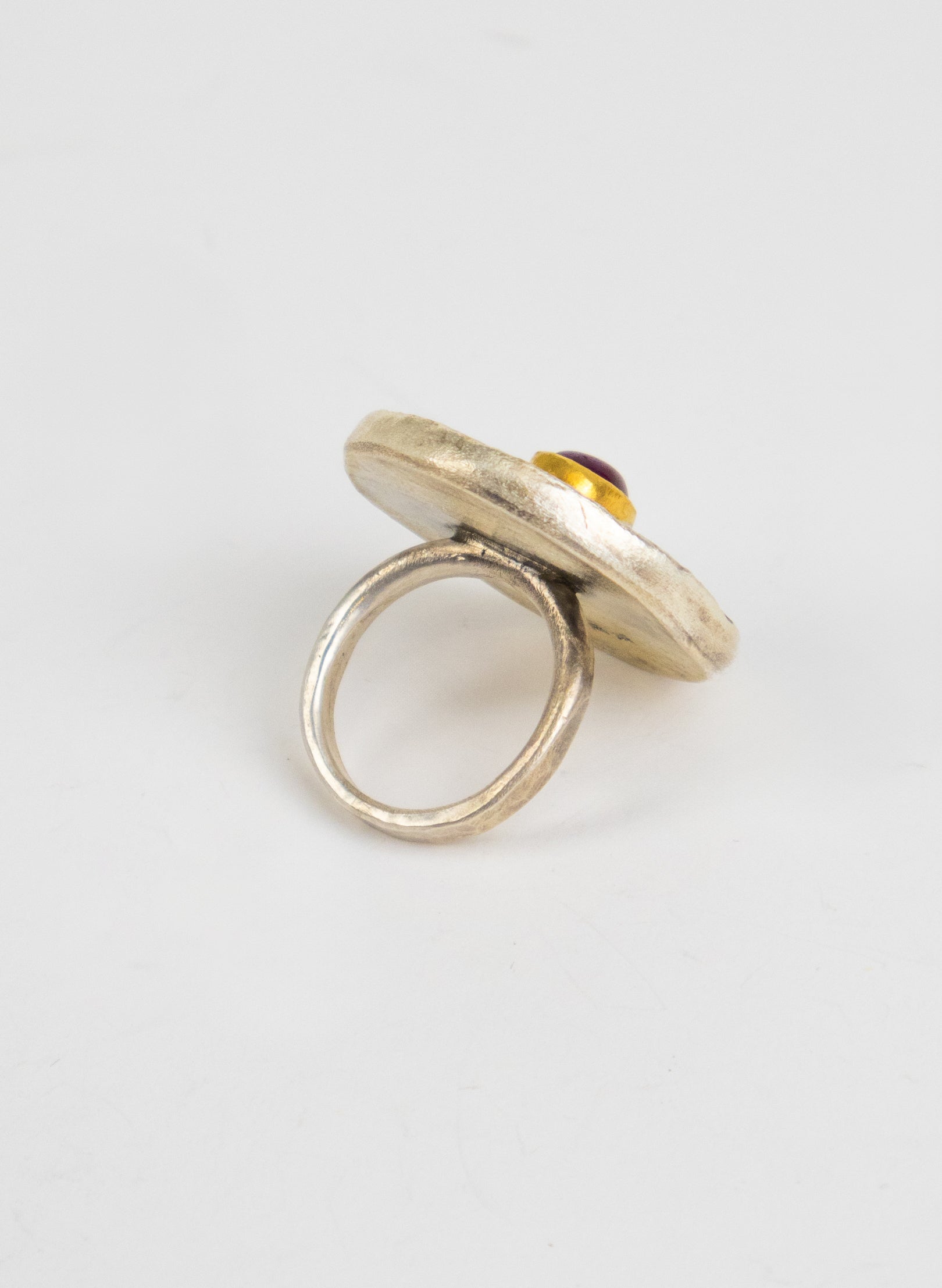 NZ Pounamu, Ruby and 24ct Gold Ring