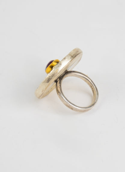 NZ Pounamu, Ruby and 24ct Gold Ring