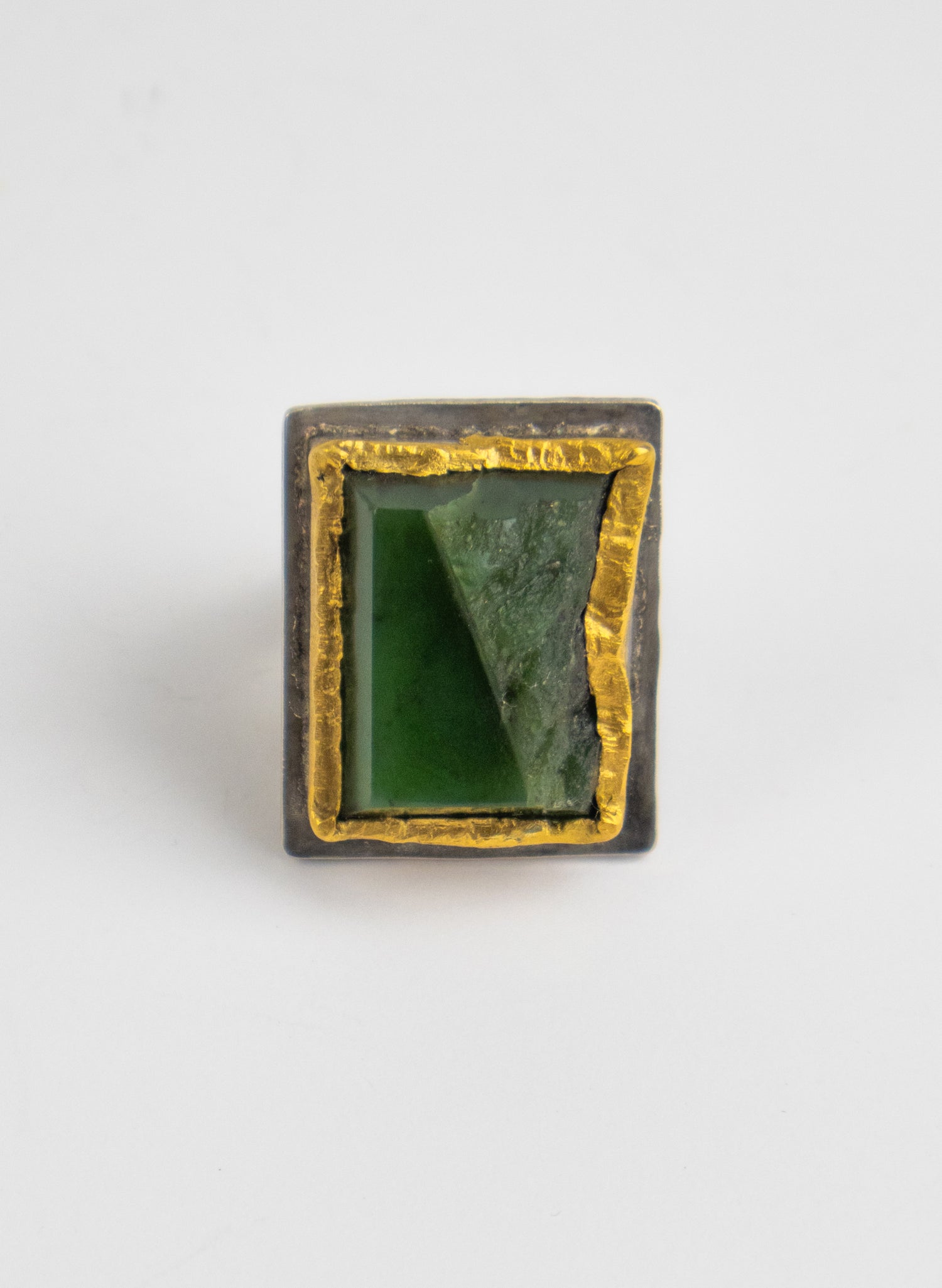 NZ Pounamu and 24ct Gold Ring