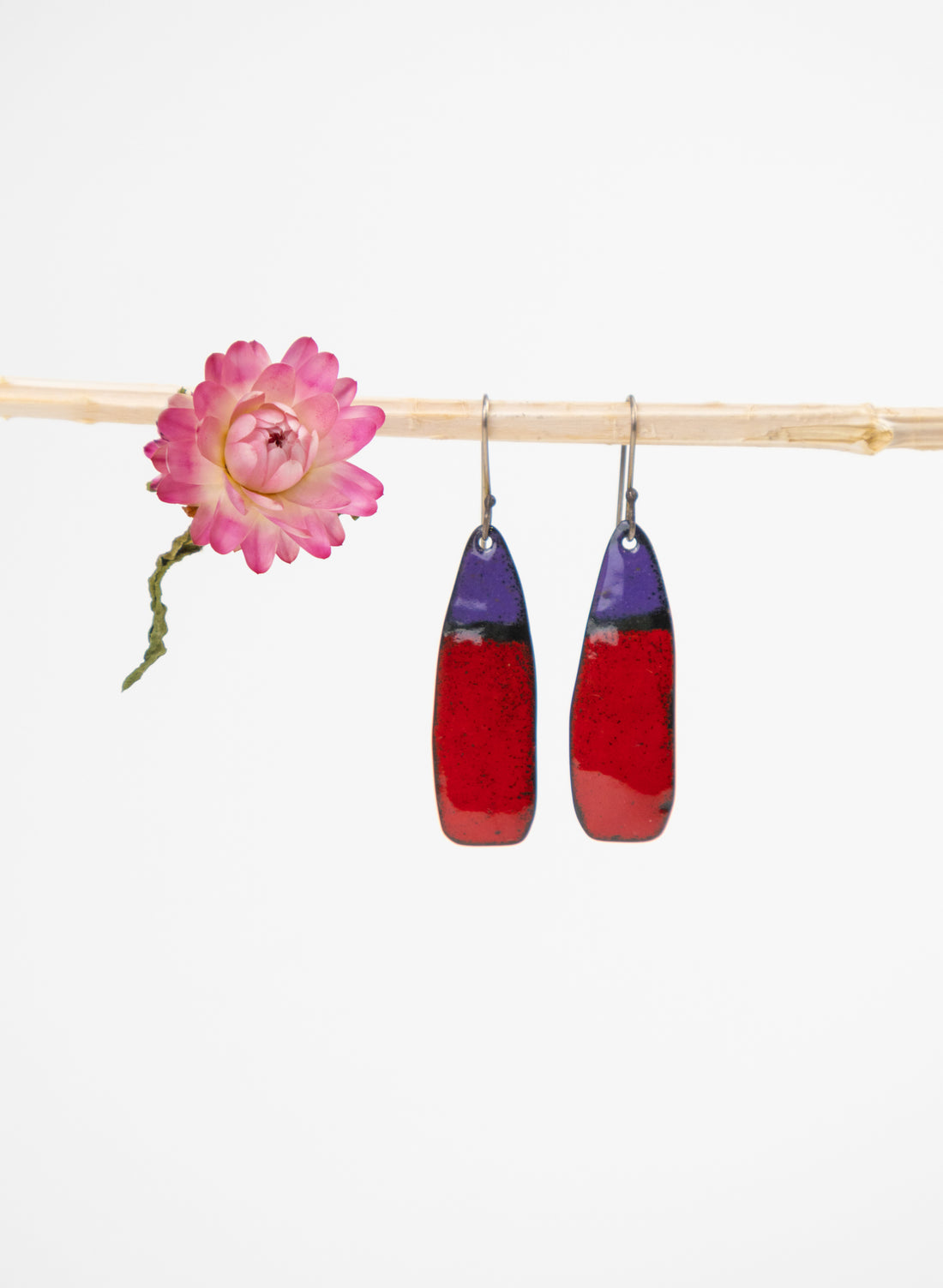 Half and Half Enamel Earrings