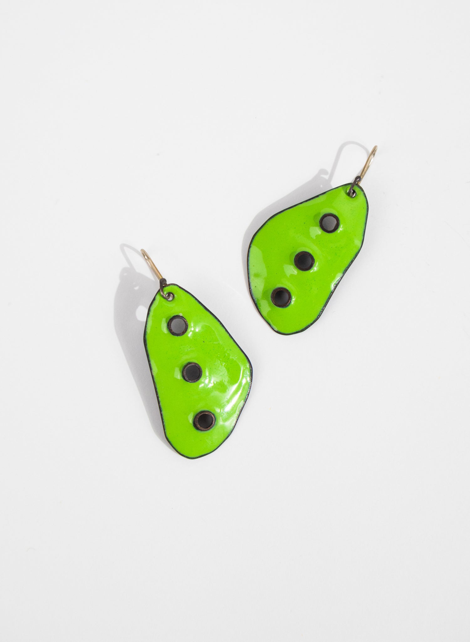 3 Hole Enamel Earrings