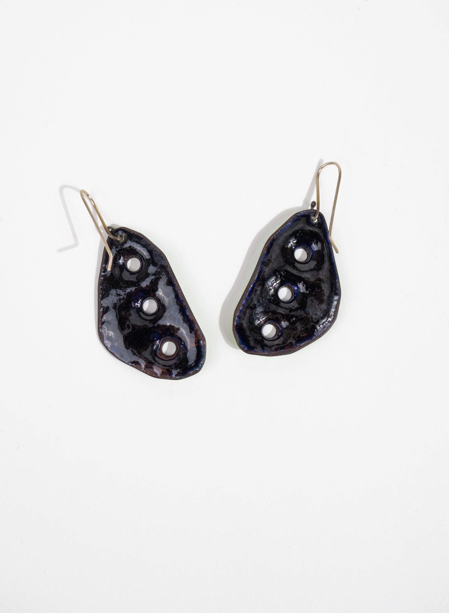 3 Hole Enamel Earrings