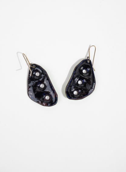 3 Hole Enamel Earrings