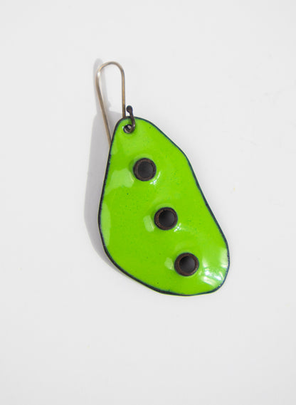 3 Hole Enamel Earrings