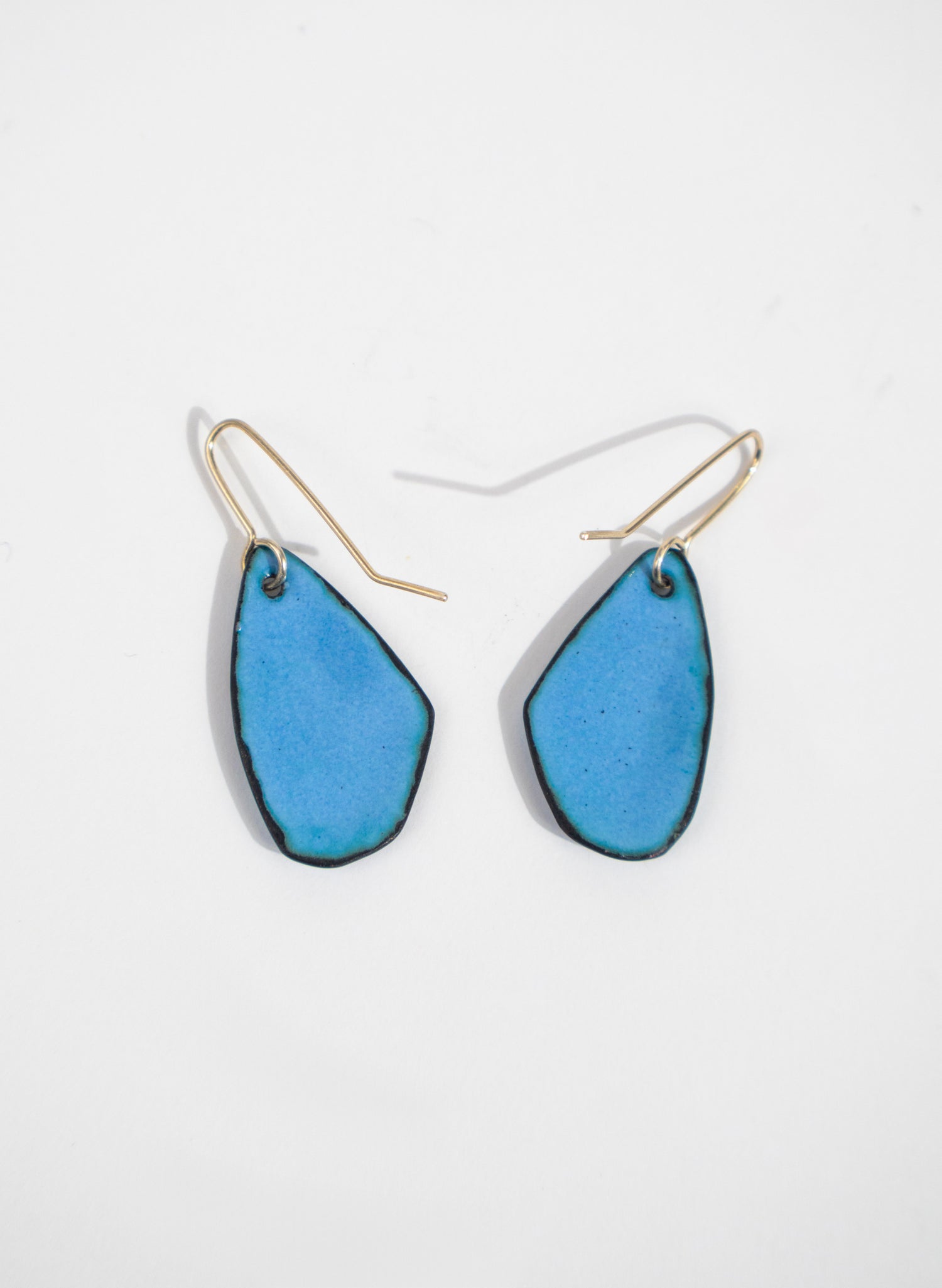 Blue Dot Enamel Earrings