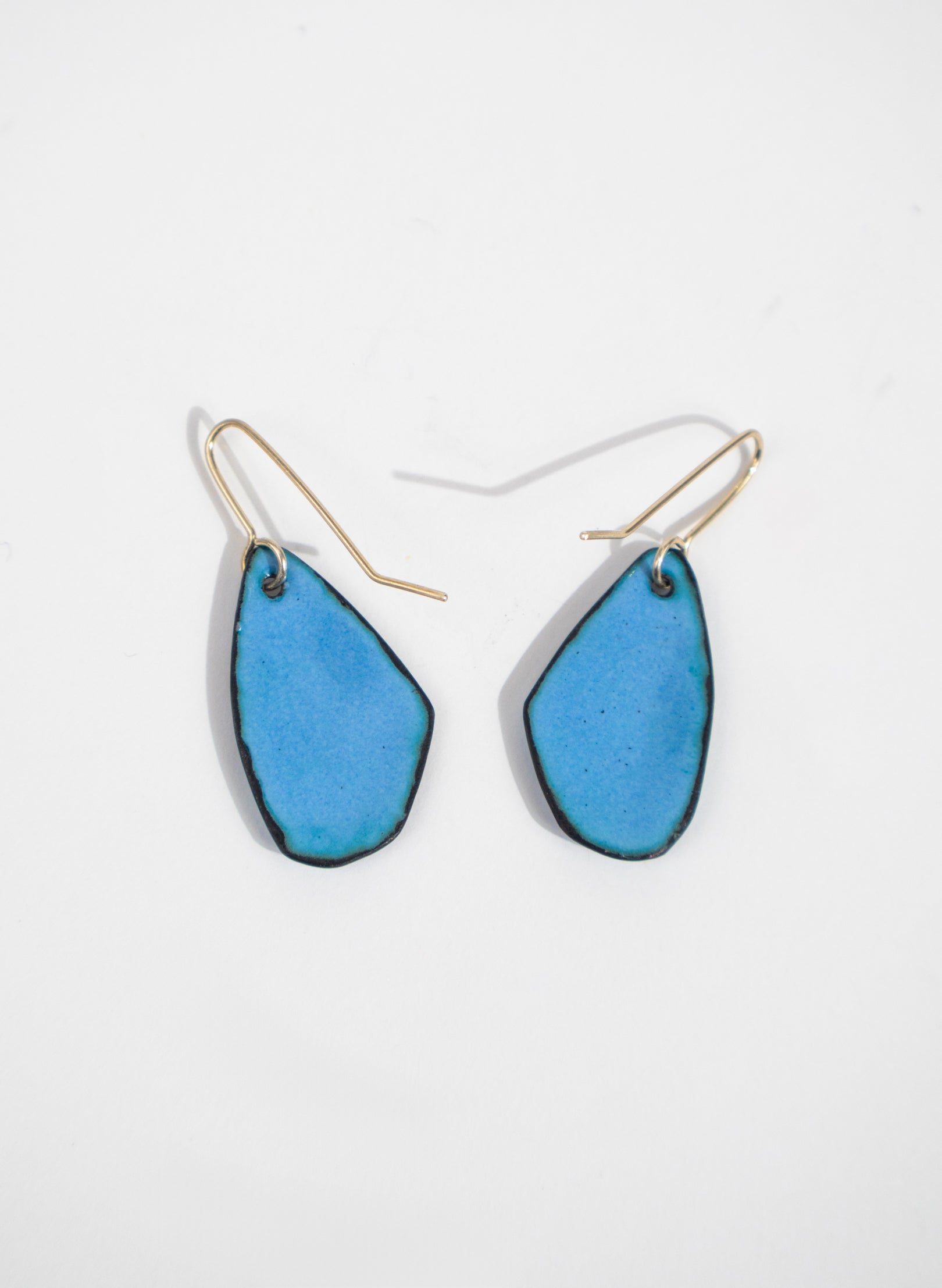Blue Dot Enamel Earrings