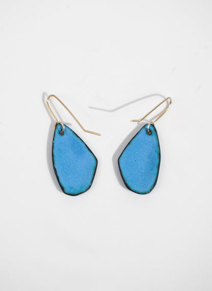 Blue Dot Enamel Earrings