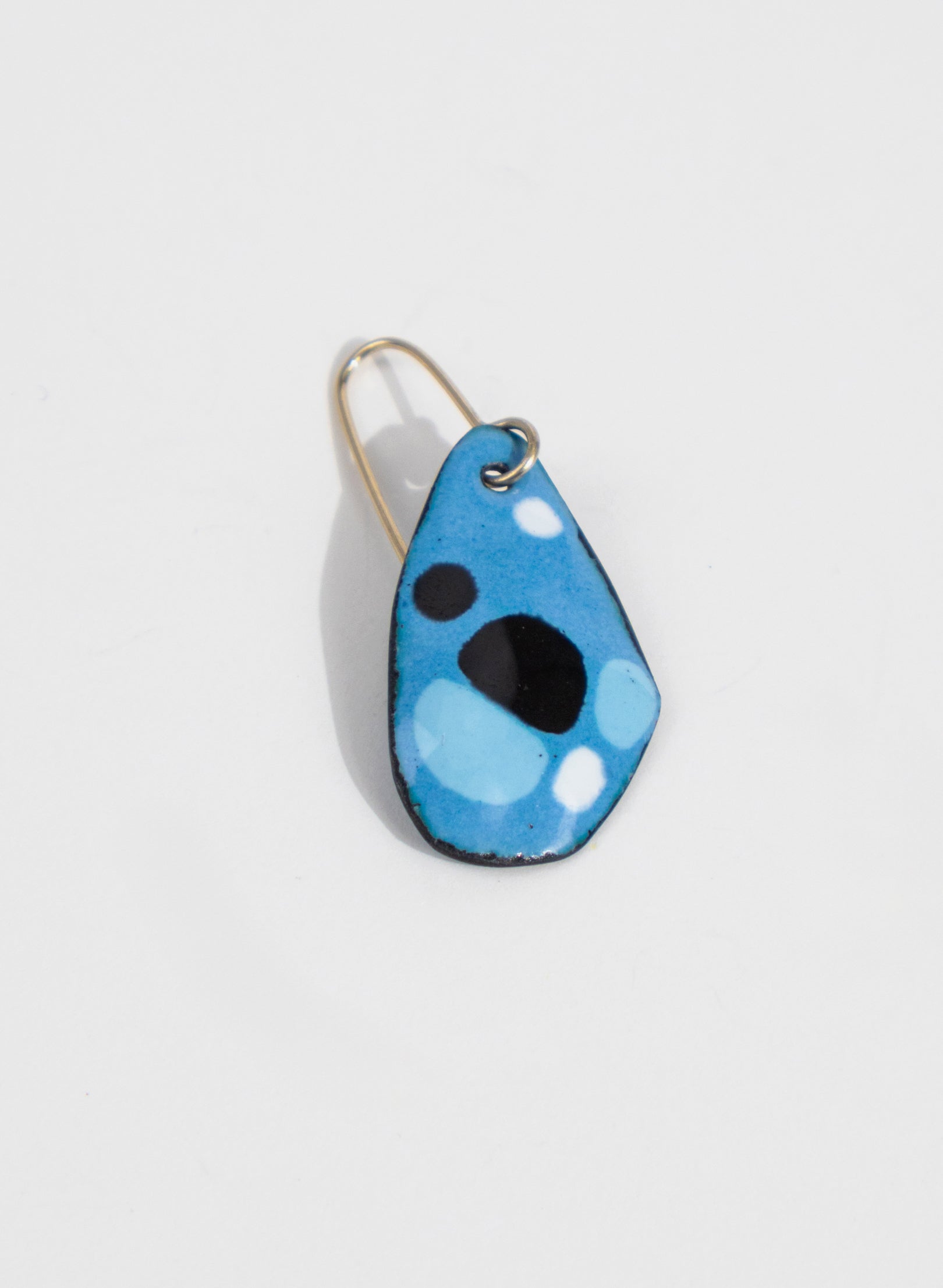 Blue Dot Enamel Earrings