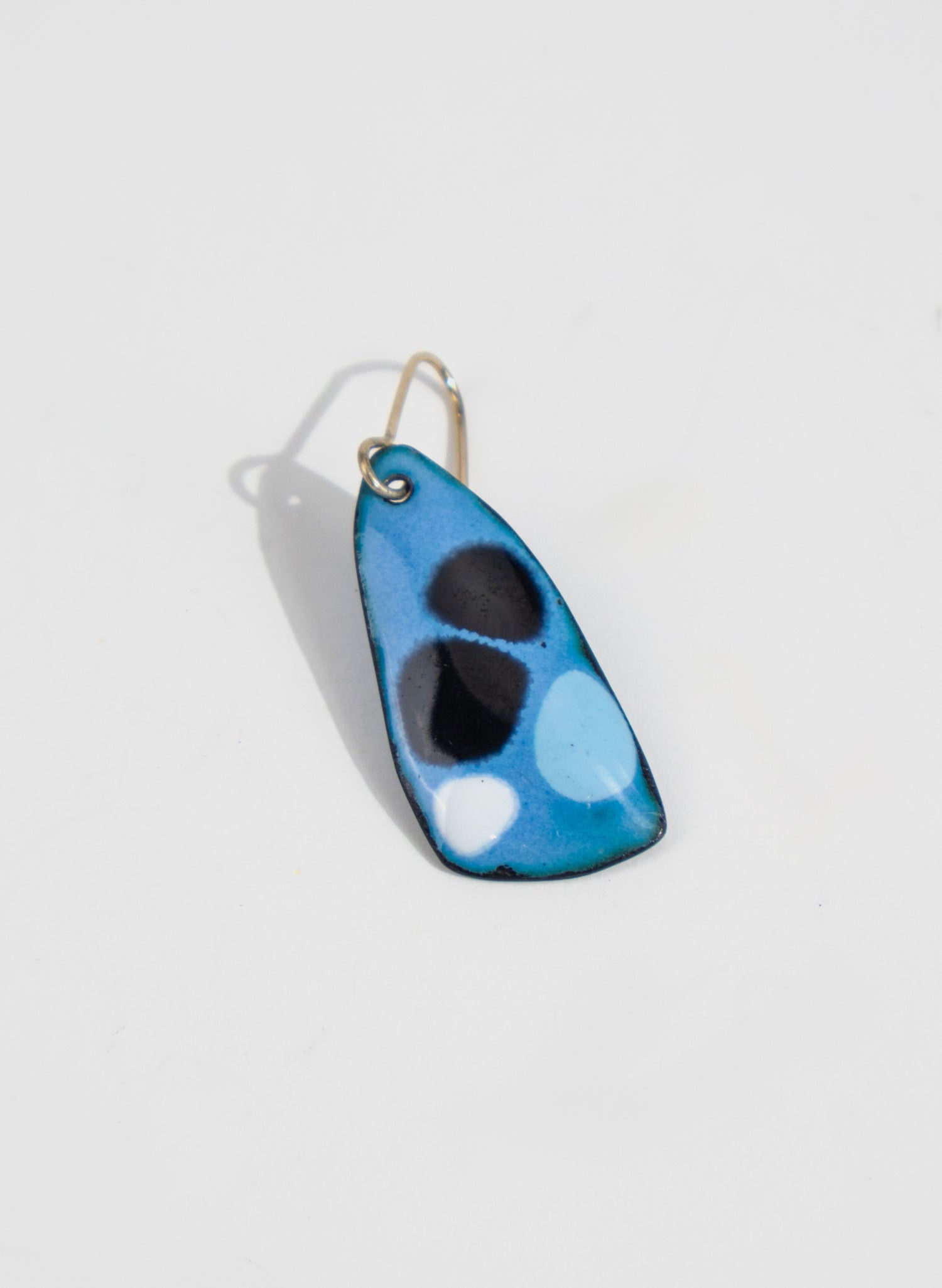 Blue Dot Enamel Earrings
