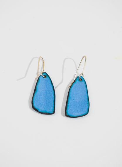 Blue Dot Enamel Earrings