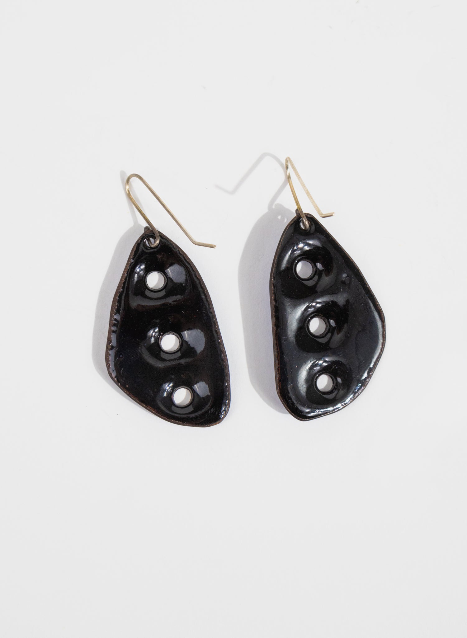 3 Hole Enamel Earrings