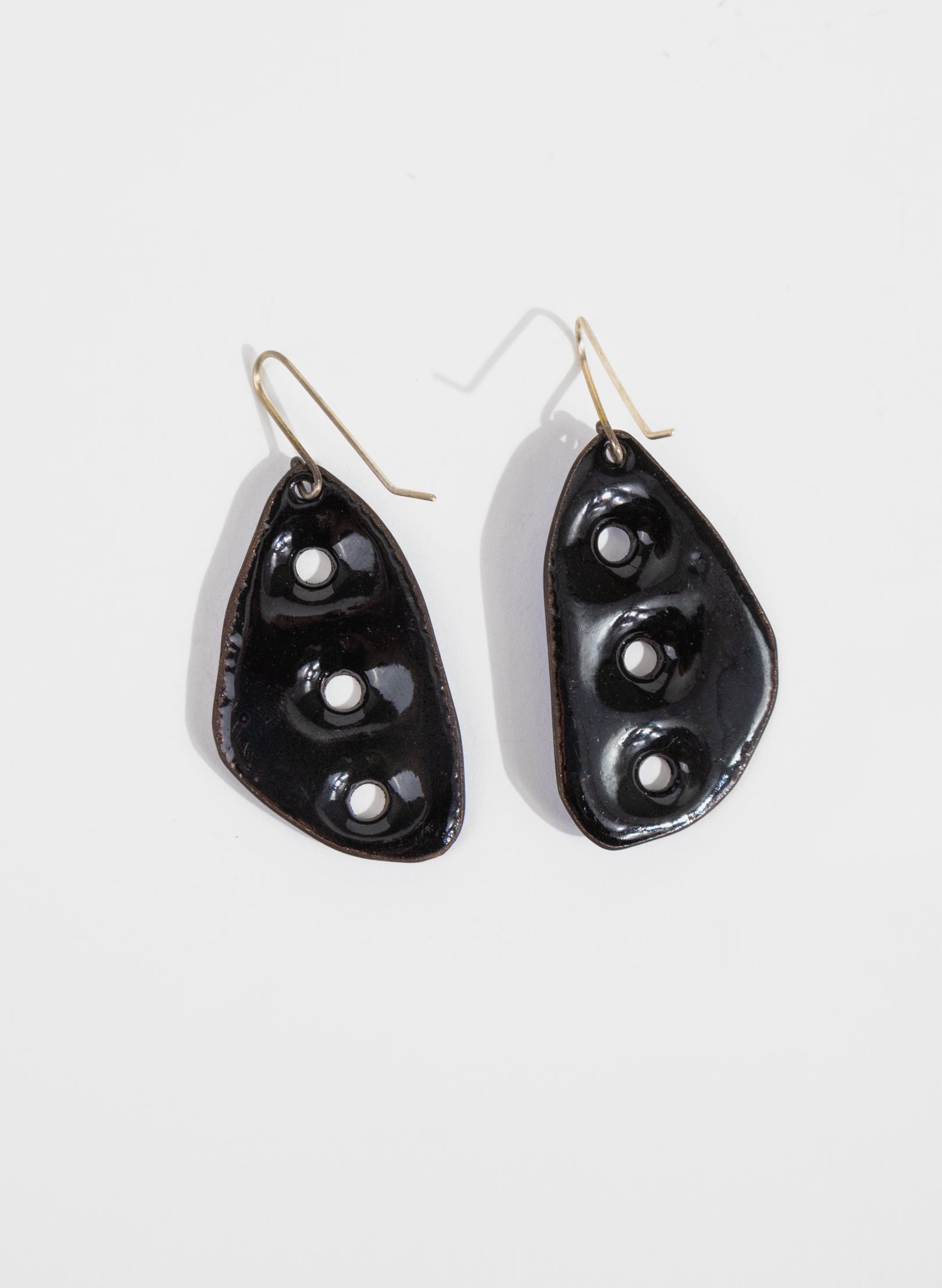 3 Hole Enamel Earrings
