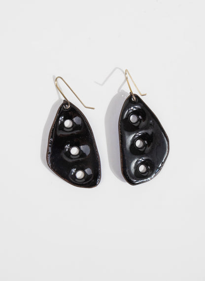 3 Hole Enamel Earrings