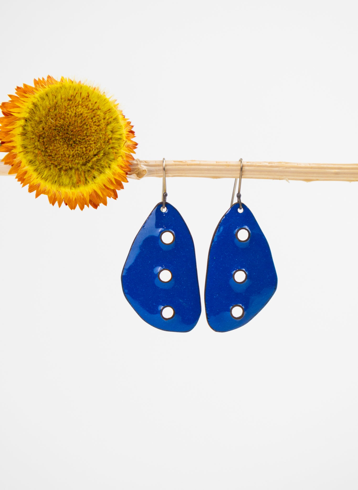 3 Hole Enamel Earrings