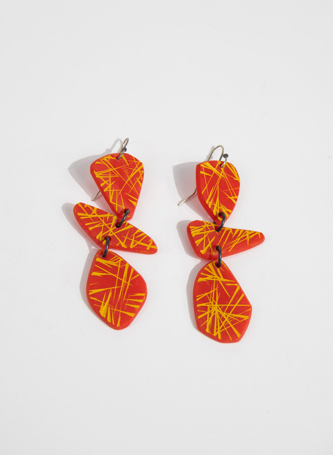3 Perspex Pebble Drop Earrings