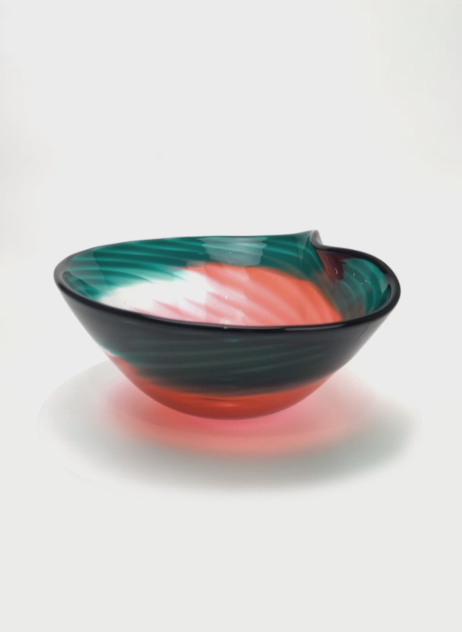 Feather Bowl - Emerald Meets Pinks