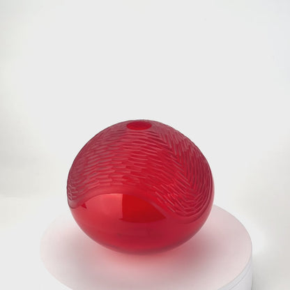 Cherry Red Carved Vessel