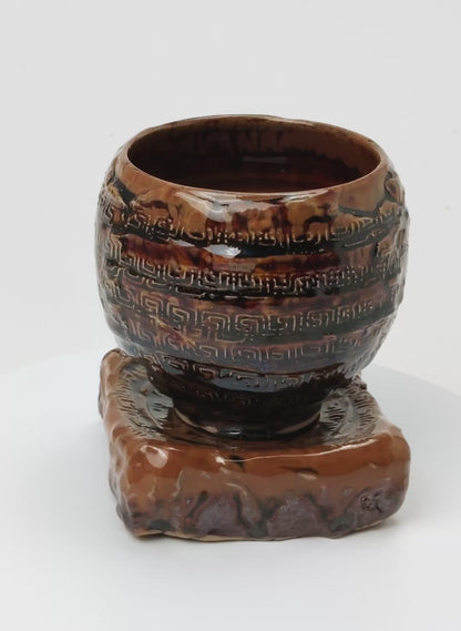 Ceramic Cup on Pedestal 